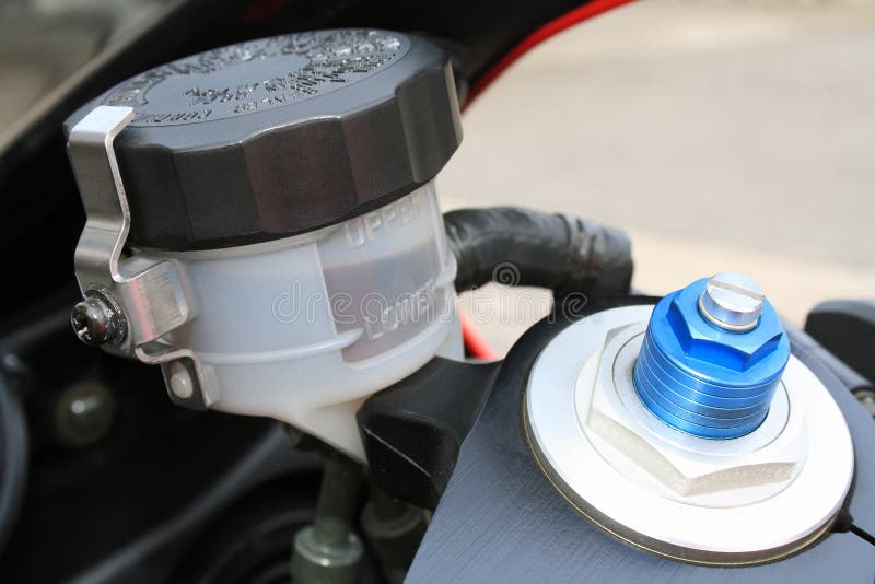 Motorcycle Brake Oil Level and Preload Stock Image Image of road