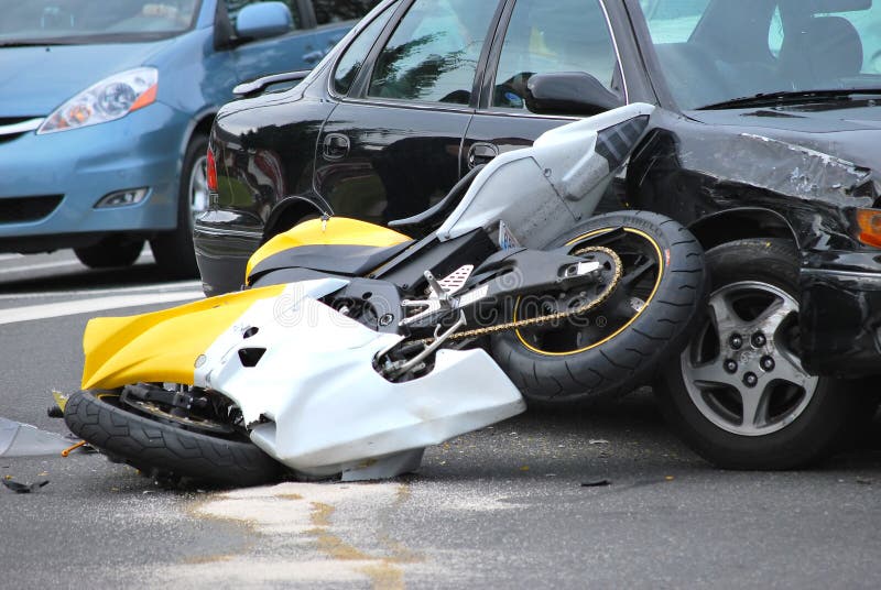 Motorcycle was speeding and ran into a car making a turn on the street. Motorcycle was speeding and ran into a car making a turn on the street.