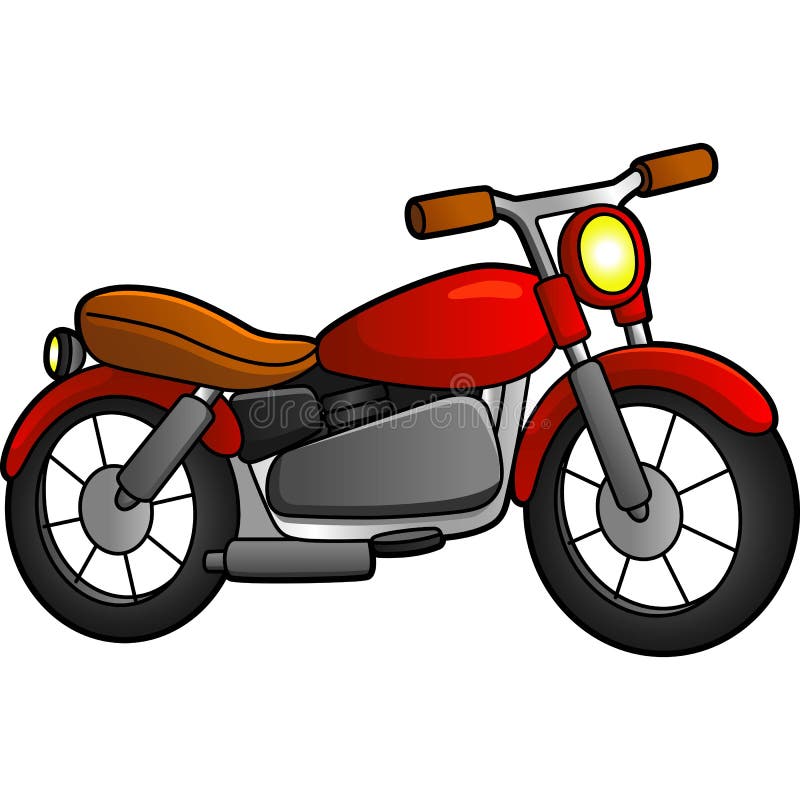 Motorcycle Cartoon Clipart Colored Illustration Stock Vector