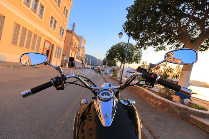 Motorcycle chopper on the street