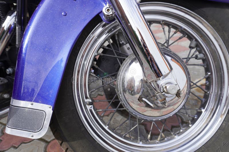 Motorcycle Closeup from Different Sides, Separate Parts of the