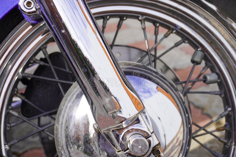 Motorcycle Closeup from Different Sides, Separate Parts of the