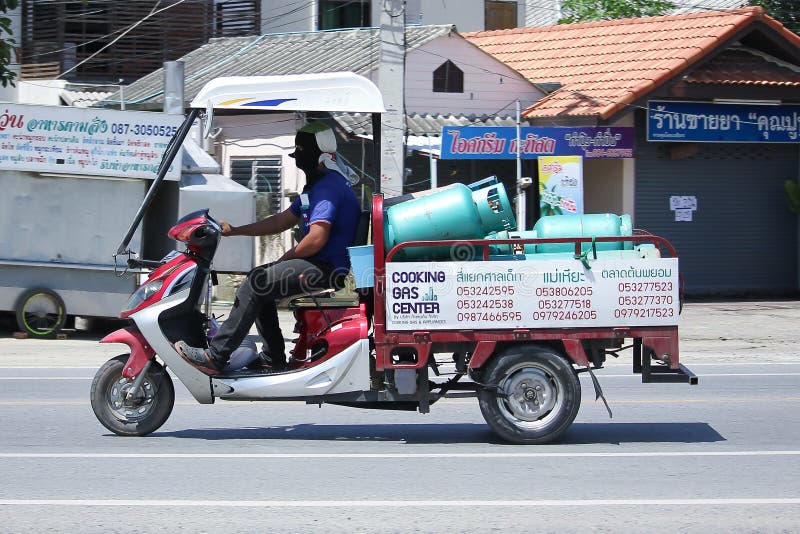 Motorcycle for Delivery Gas Lpg Editorial Image - Image of chiangmai,  motor: 75497320