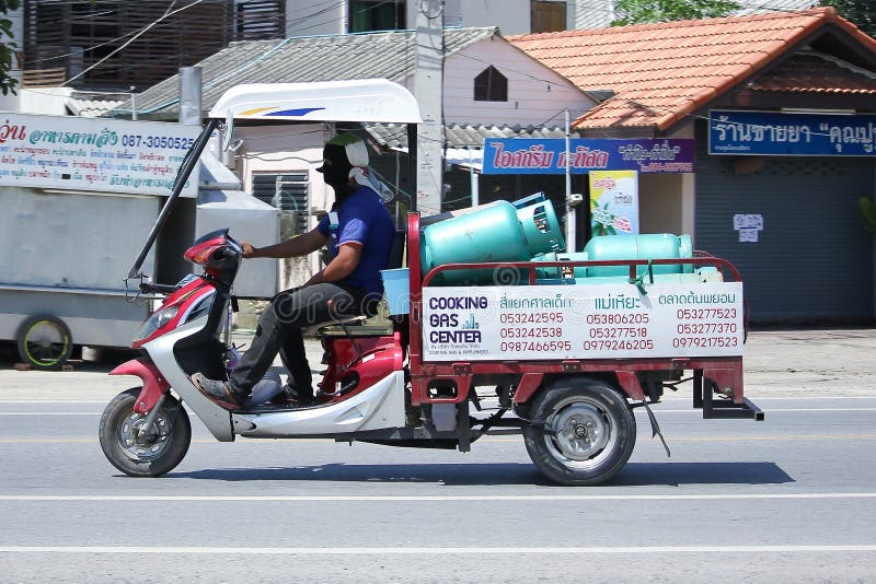 Motorcycle for Delivery Gas Lpg Editorial Image - Image of chiangmai, motor: 75497320