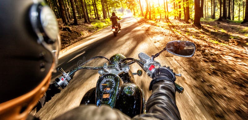 Motorcycle Drivers Riding on Motorway Stock Photo - Image of power ...