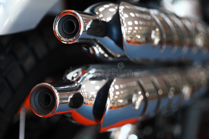 Motorcycle exhaust stock image. Image of exhaust, shiny 54020803