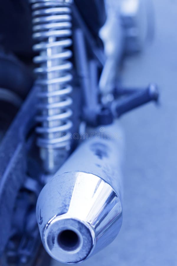 Motorcycle Exhaust Pipe Covered with a Layer of Dust Stock Image