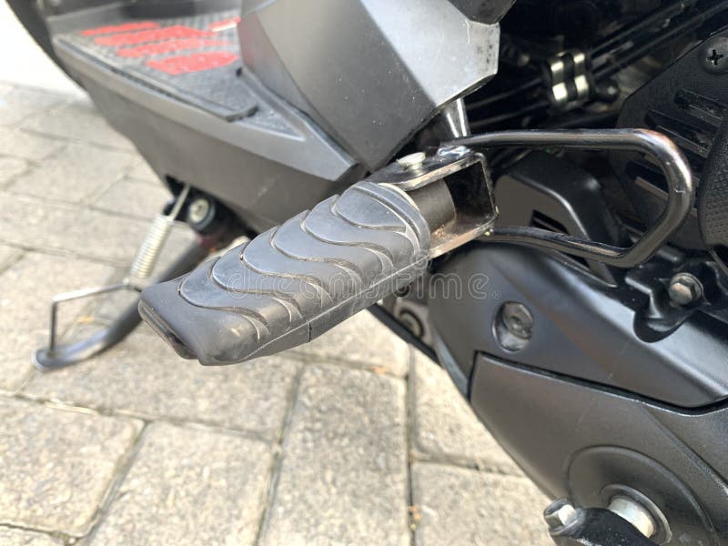 Motorcycle footrest stock photo. Image of detail, close 224159758