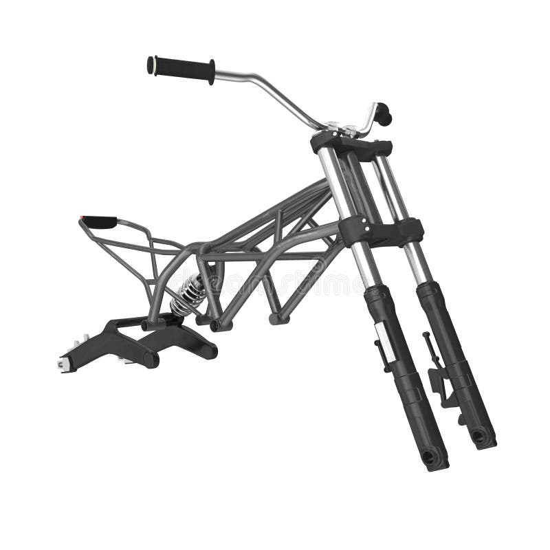 Motorcycle Frame on White. 3D Illustration Stock Illustration Illustration of custom, black
