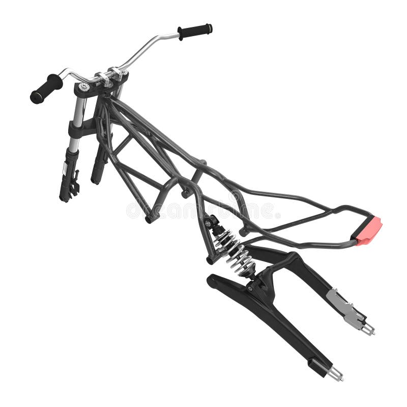 Motorcycle Frame On White. 3D Illustration Stock Illustration Illustration of biking, metal