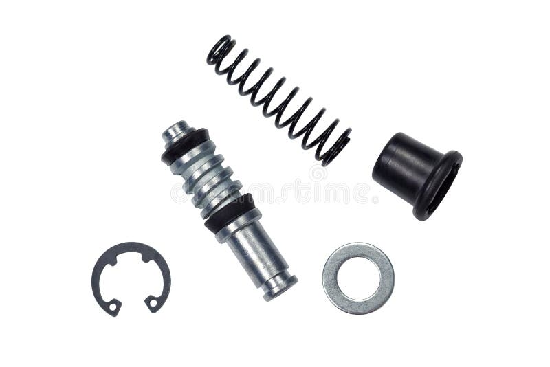 Motorcycle Front Disc Brake Cylinder Repair Kit Isolated On White