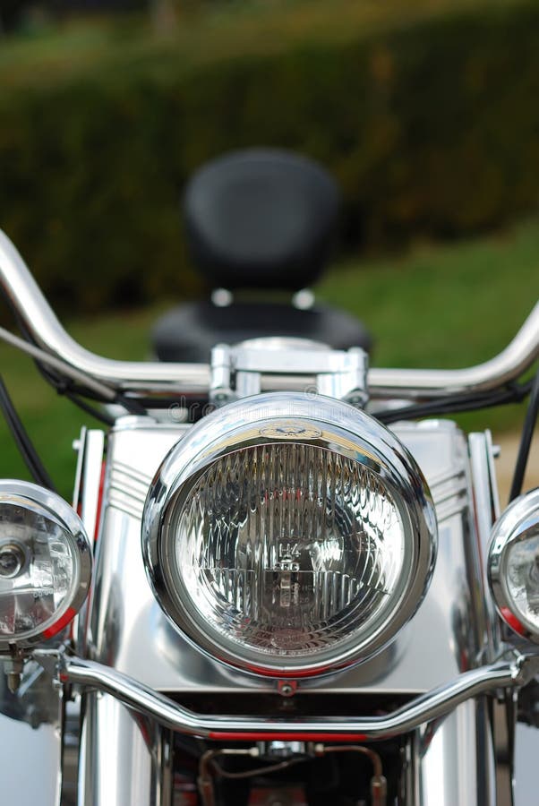 Motorcycle front light stock photo. Image of reflections 11578810