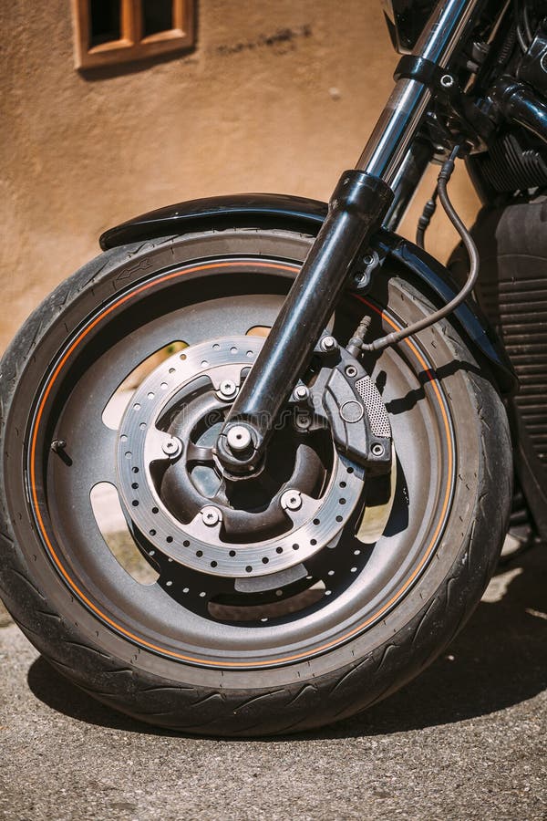 Motorcycle Front Wheel Close Up Stock Image Image of front, vehicle 69027349