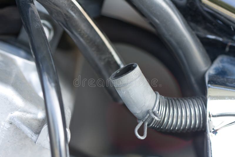 Motorcycle Fuel Hose stock image. Image of steel, white 23434625