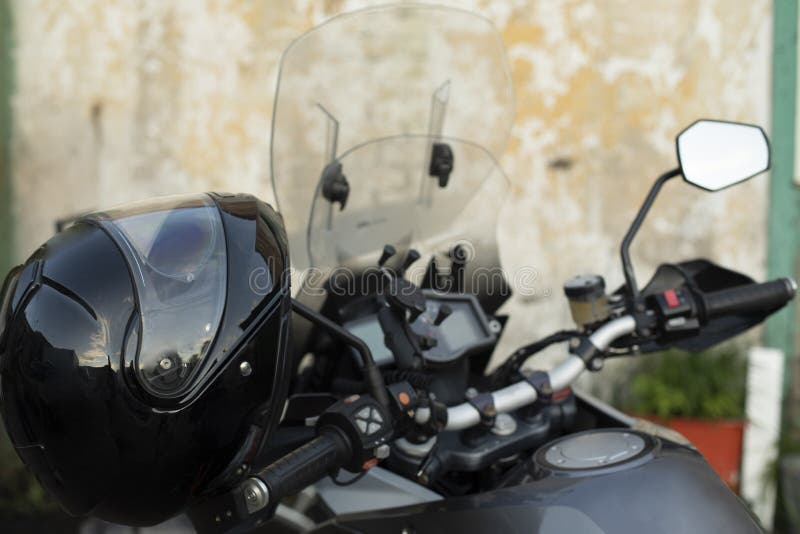 Motorcycle Handlebars. Transport Details Stock Image Image of nature