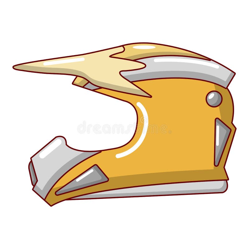 Motorcycle Helmet Icon, Cartoon Style Stock Vector - Illustration of