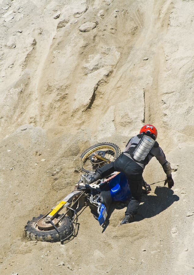 Motorcycle Hill Climb Crash Stock Images - Image: 5339324