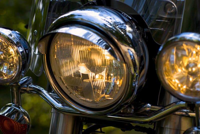 Motorcycle lights stock photo. Image of black, motorbike 26122420