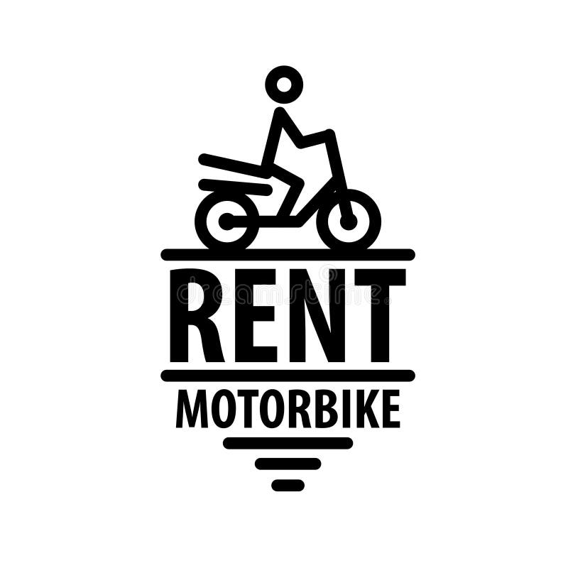 Motorcycle Logo for Rent. Vector Illustration on White Background Stock