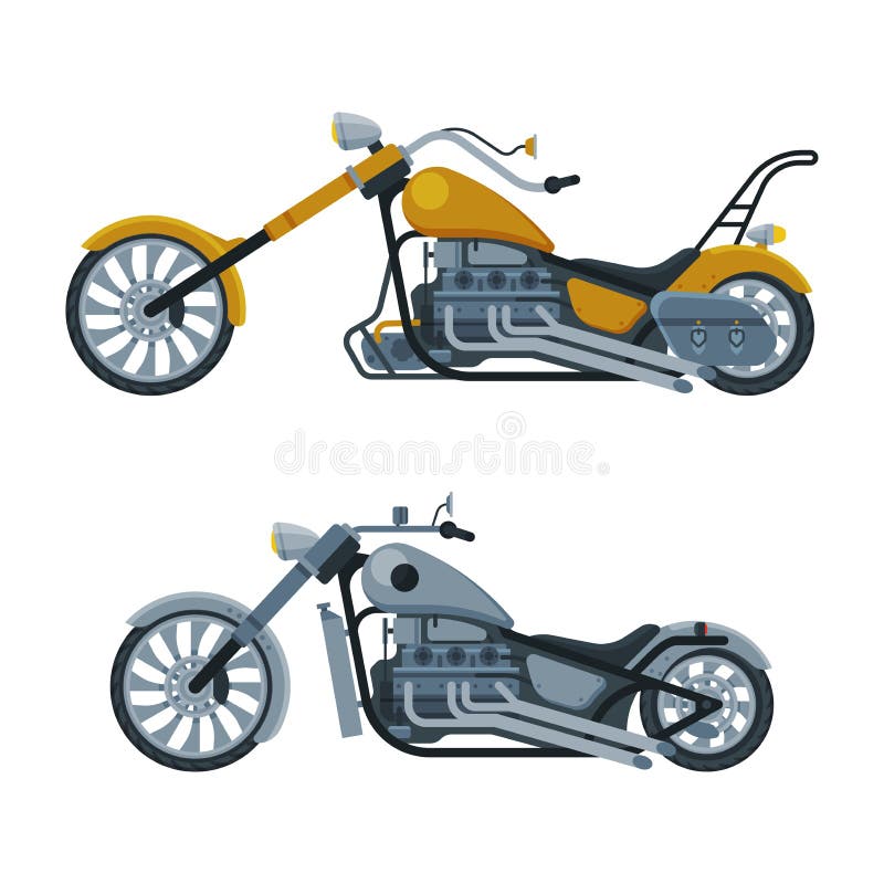 Motorcycle Model Type Objects Icons Moto Stock Vector (Royalty Free)  446050441