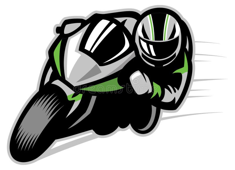 Motorcycle race cornering stock illustration