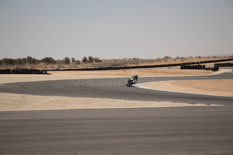 Motorcycle on a Race Track on a Training Day B.b Editorial Photo
