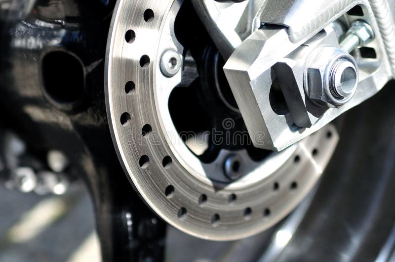 Motorcycle rear brake. stock image. Image of sport, metal 27696953