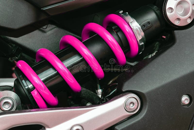 Motorcycle Shock Absorber a Device for Absorbing Jolts. Stock Image
