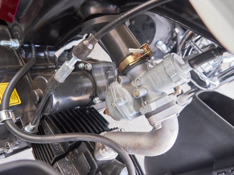 Motorcycle. Spare Parts and Components. Engine. Speedometer Stock Photo