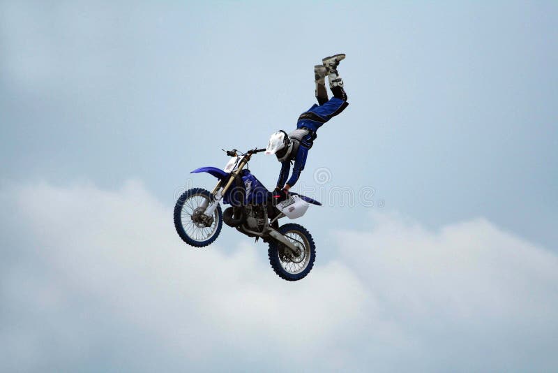 Motorcycle stunt acrobatics