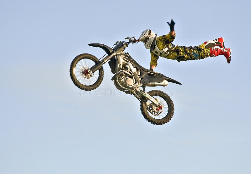 Freestyle Motorcycle Jumping Stock Image Image of cocky, jumper 1062497