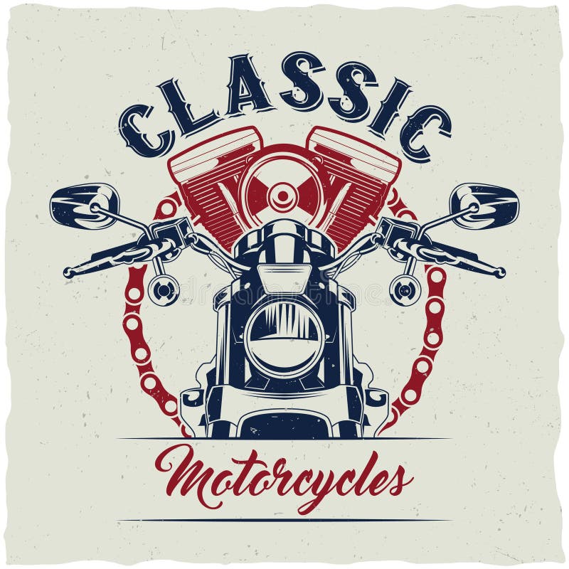 Motorcycle t-shirt label design.