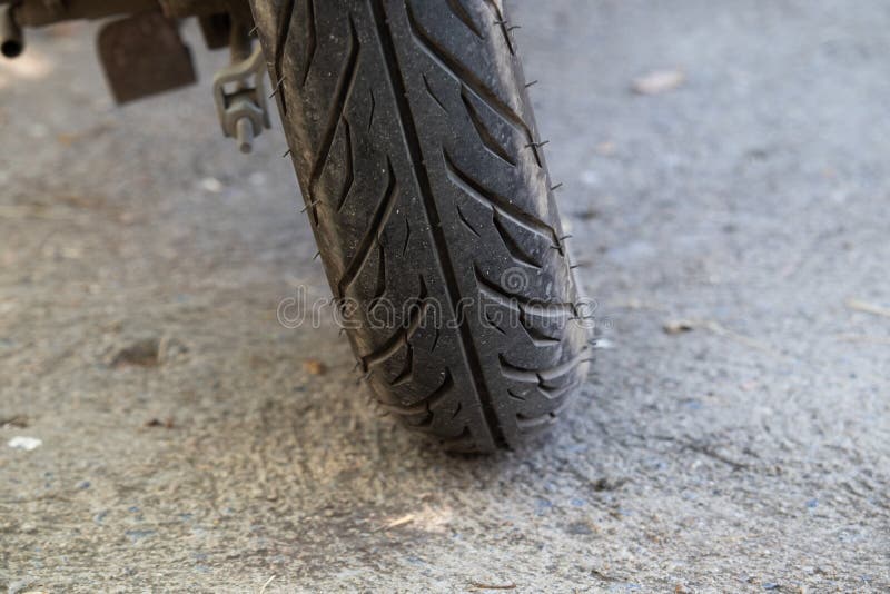 Motorcycle Tire on the Road Stock Image Image of machine, maintenance