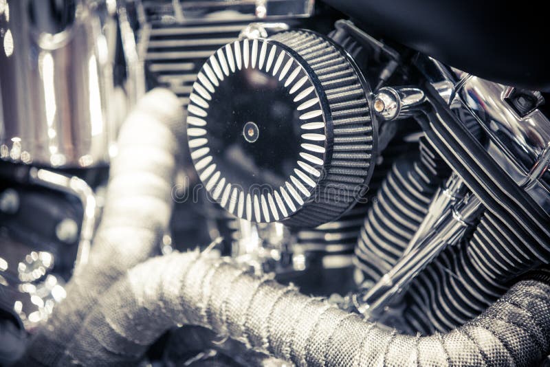 Close up shot of V-Twin motorcycle engine. Close up shot of V-Twin motorcycle engine.