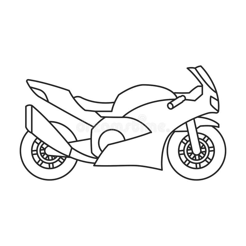 Motorcycle Vector Iconoutline Vector Icon Isolated On White Background