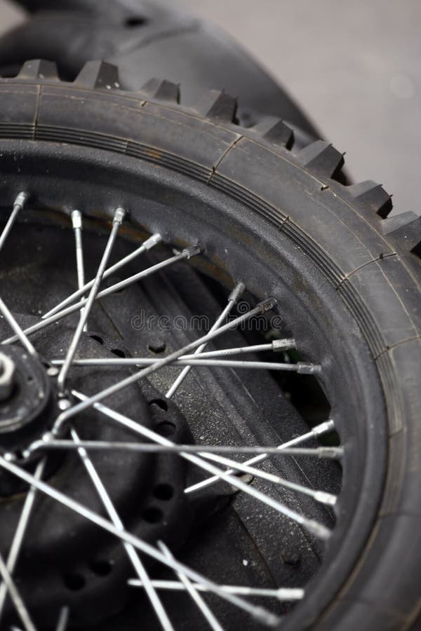 Motorcycle wheel stock photo. Image of retro, transportation 55414166