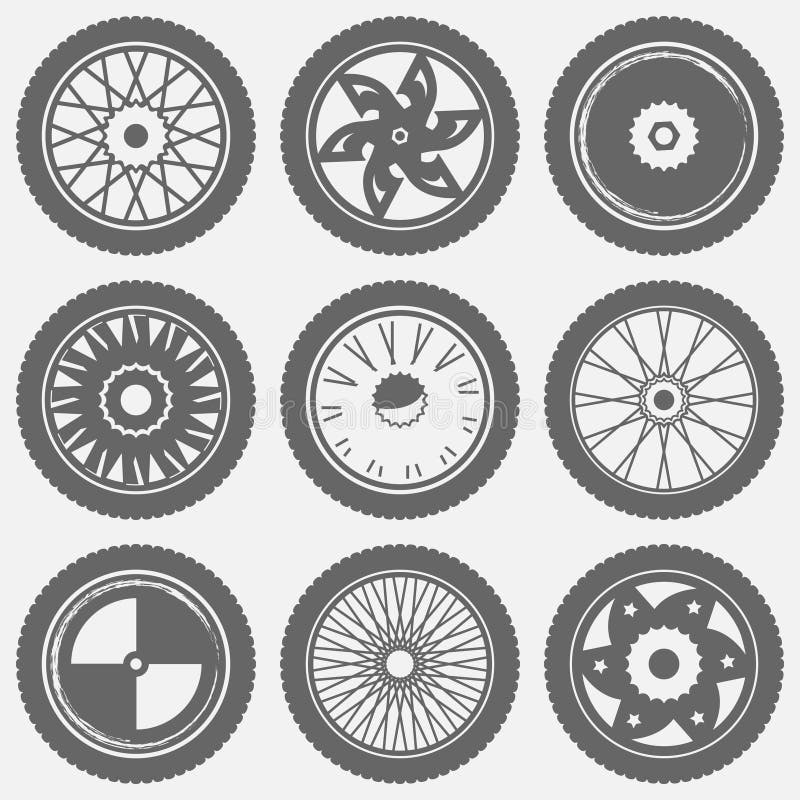 Motorcycle wheel icons stock vector. Illustration of bike 58653576