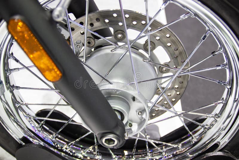 Motorcycle Wheels, Wire Spokes of a Motorcycle Stock Photo Image of