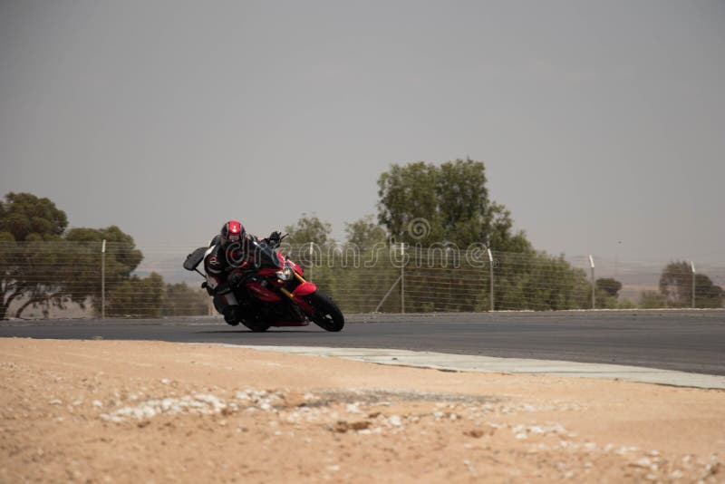 Motorcycles on a Race Track on a Training Day B.b Editorial Photo