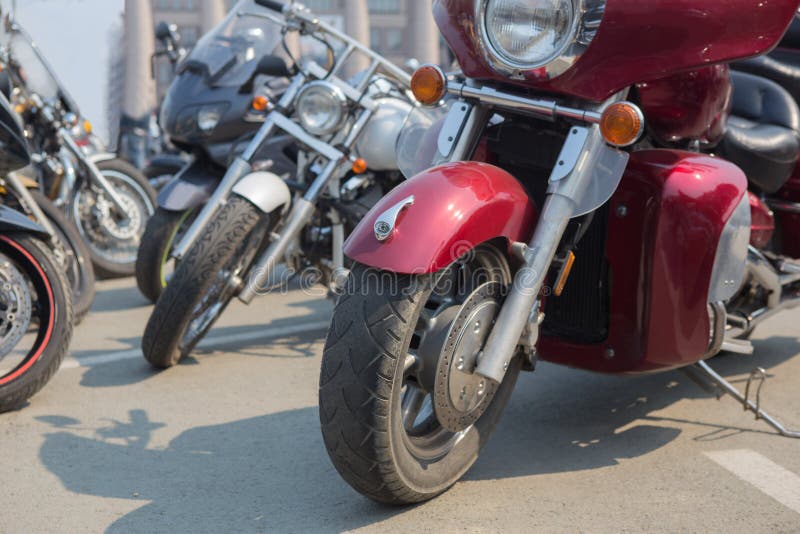 Motorcycles on Parking in the City Stock Image Image of biker, motor