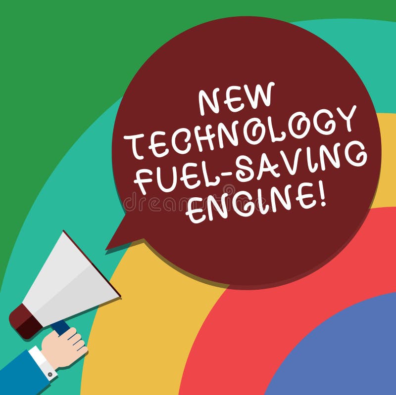 Motore di risparmio del combustibile di nuova tecnologia del testo della scrittura Concetto che significa le tecnologie moderne p illustrazione di stock Motore di risparmio del combustibile di nuova tecnologia del testo della scrittura Concetto che significa le tecnologie moderne p illustrazione di stock