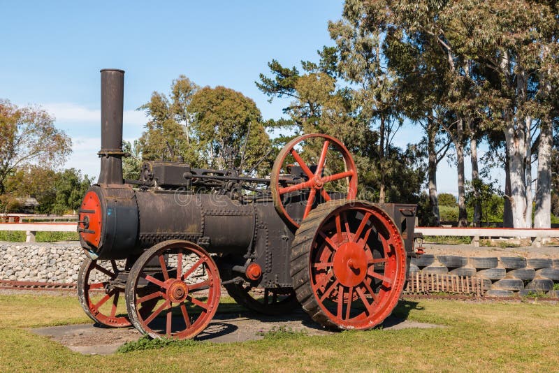 Motore a vapore d'annata al museo di Blenheim, Nuova Zelanda immagine stock Motore a vapore d'annata al museo di Blenheim, Nuova Zelanda immagine stock