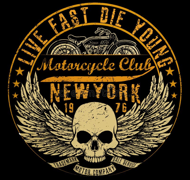 Motorfietstypografie, t-shirtgrafiek, vectoren stock illustratie Motorfietstypografie, t-shirtgrafiek, vectoren stock illustratie