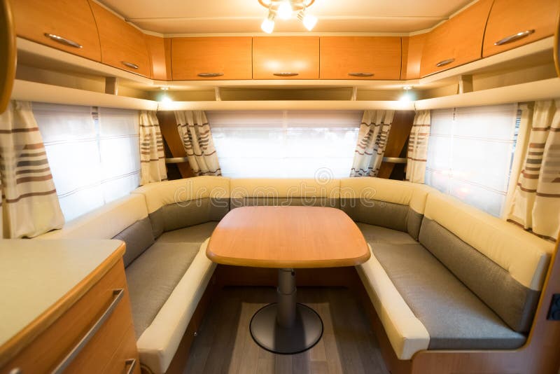 Interior of a Motorhome,wide-angle shot