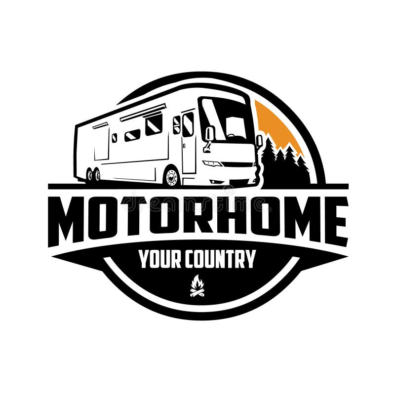 Motorhome RV Camper Truck Emblem Label Logo Vector Stock Vector ...