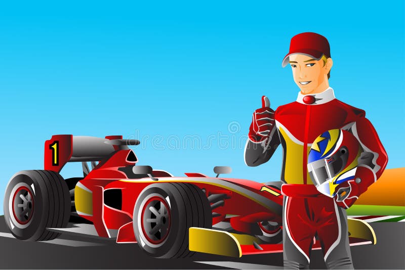 Kart Vencedor De Corrida, Ilustração Em Um Fundo Branco Royalty Free SVG,  Cliparts, Vetores, e Ilustrações Stock. Image 58200083