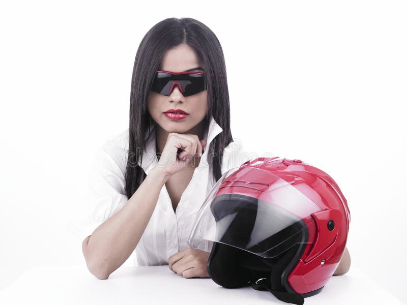 Motorista indio de la muchacha imagen de archivo libre de regalías Motorista indio de la muchacha imagen de archivo libre de regalías