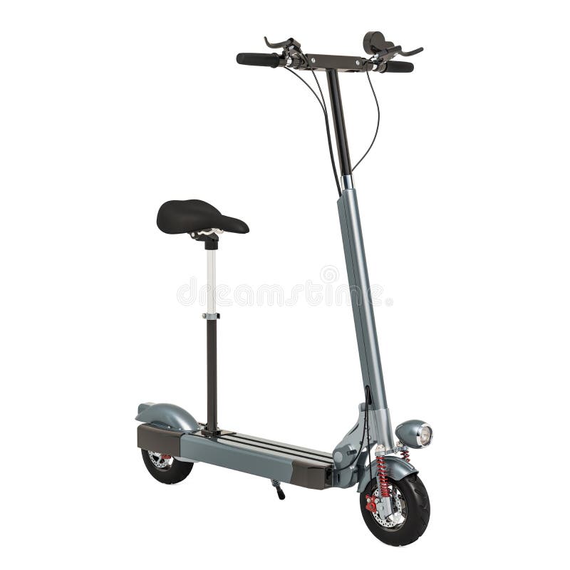 Motorized scooter, electric rechargeable scooter. 3D rendering