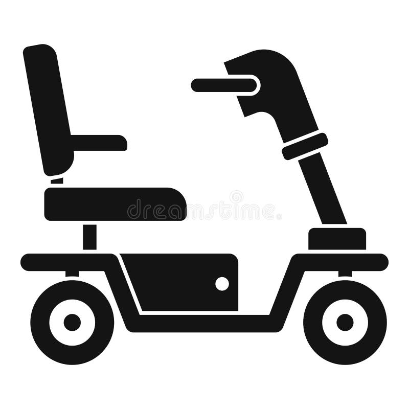 Motorized wheelchair icon, simple style