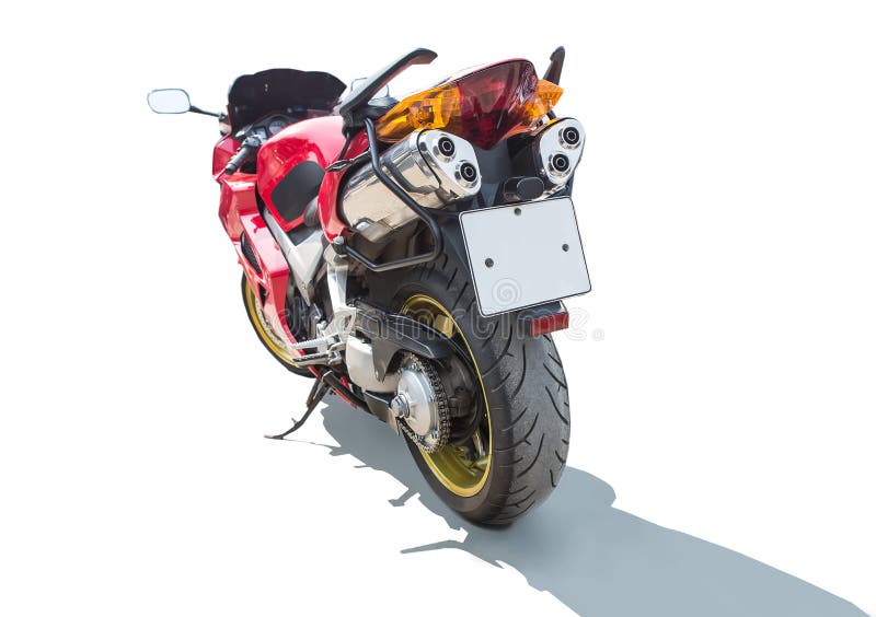 Motorrad auf der Rückseite lokalisiert stockfotografie Motorrad auf der Rückseite lokalisiert stockfotografie